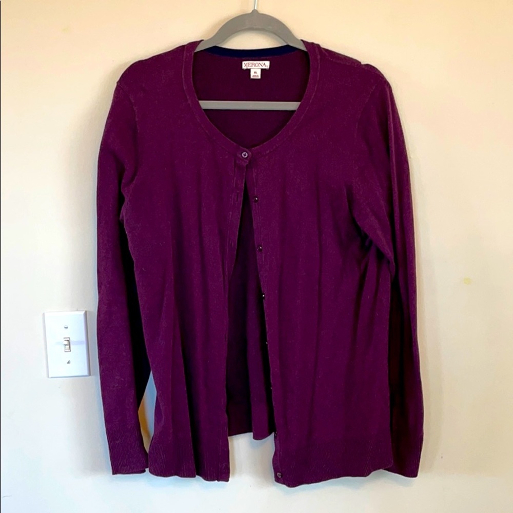 Purple long sleeve light weight sweater